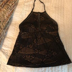 Black & nude bathing suit top